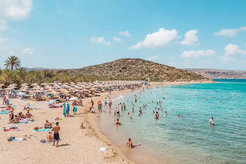 Kreta im Sommer volle Strände Kreta im Sommer volle Strände