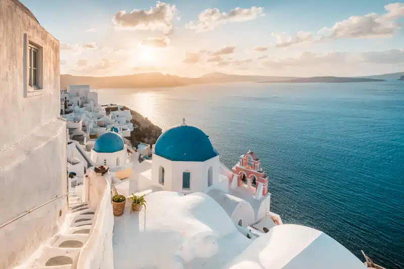 Santorini im Oktober warm Reiseziel Europa